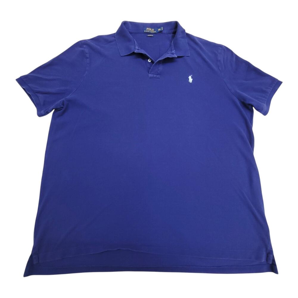 Polo Ralph Lauren Mens XXL Classic Fit Blue Short Sleeve Cotton Polo Shirt